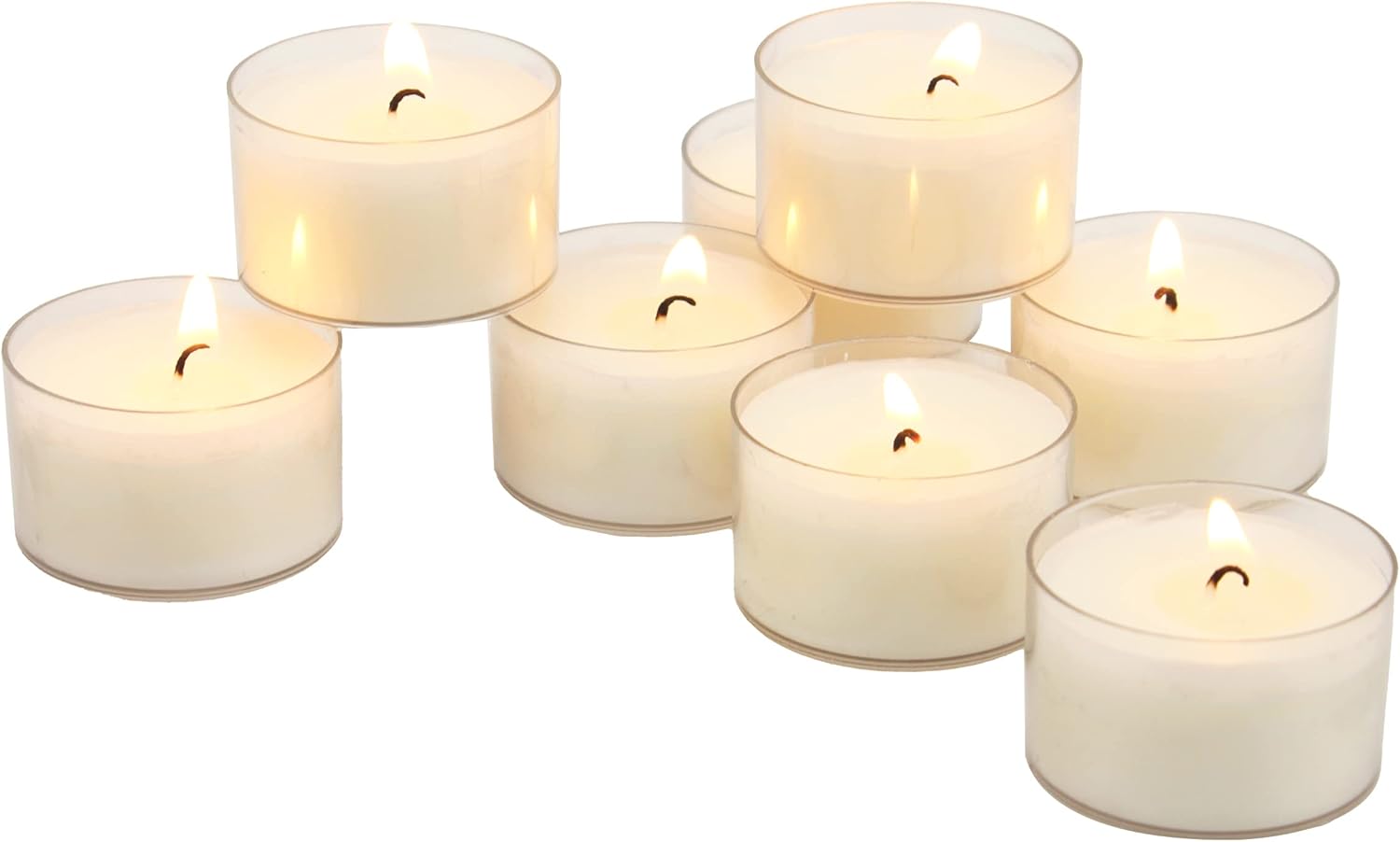 Stonebriar 192 Count White Unscented 6 to 7 Hour Extended Burn Time Clear Cup Tea Light Candles