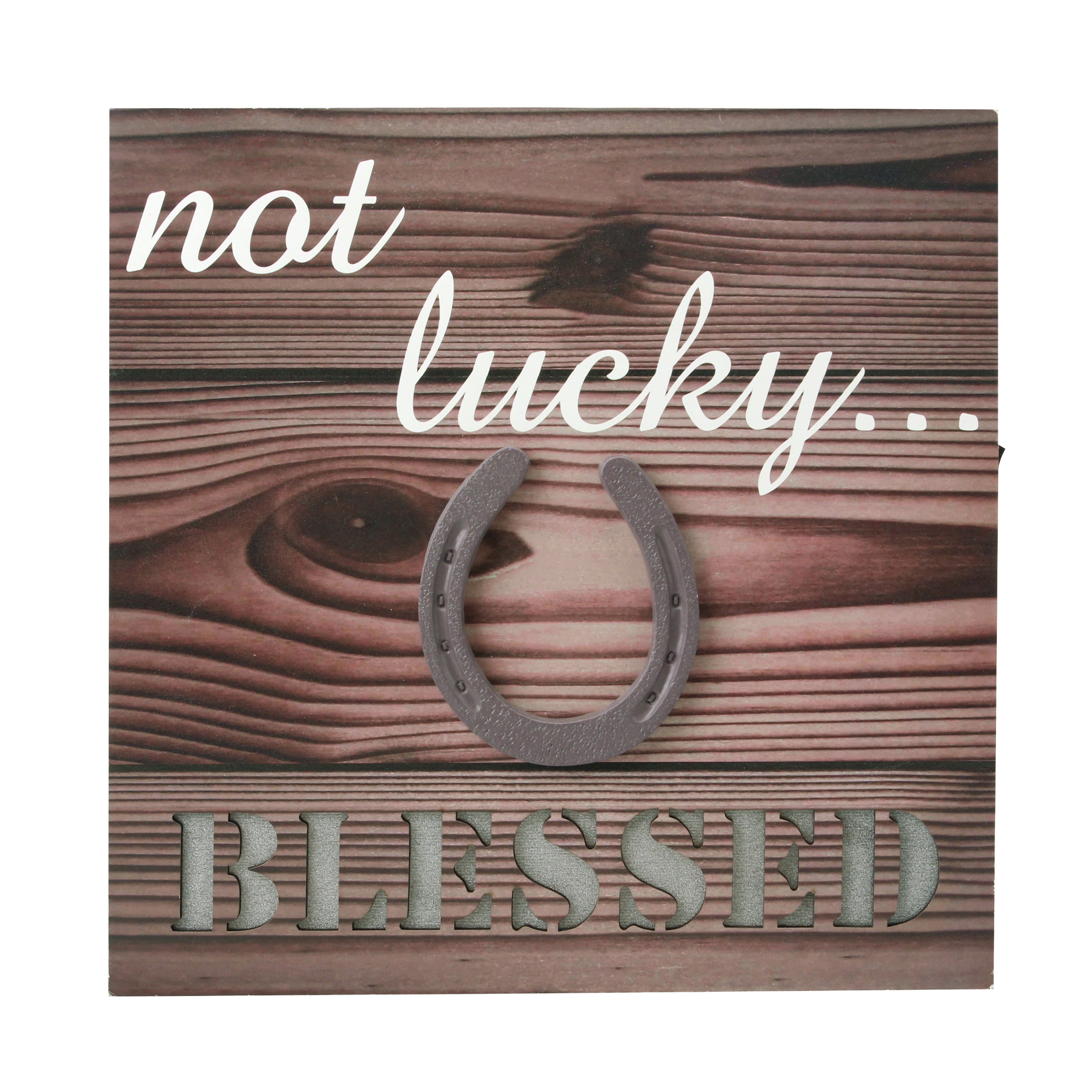 LED NOT LUCKY…..BLESSED Wall Art w/ Horseshoe Detail