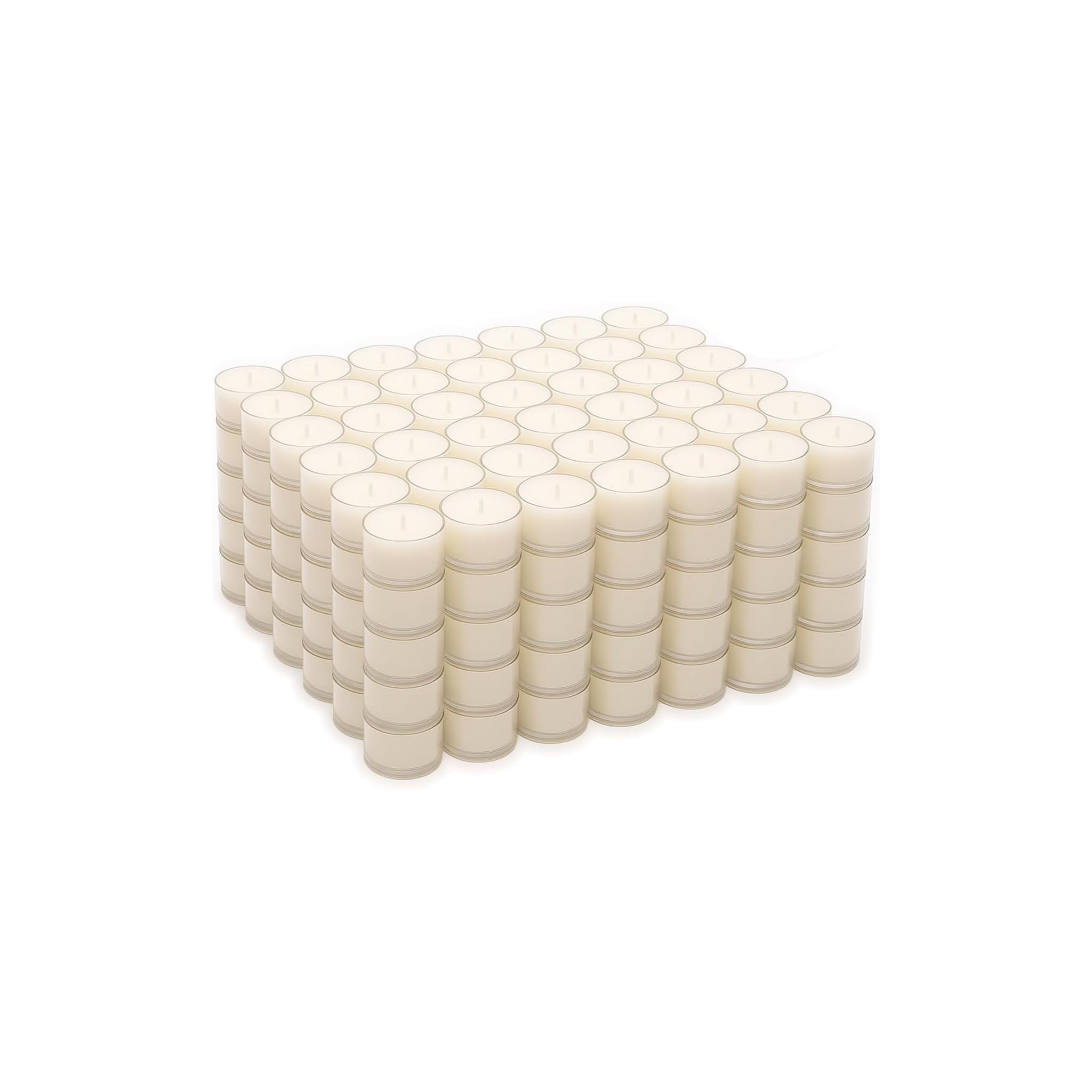 Stonebriar 192-pack unscented clear-cup tea light candles, 8-hour burn time