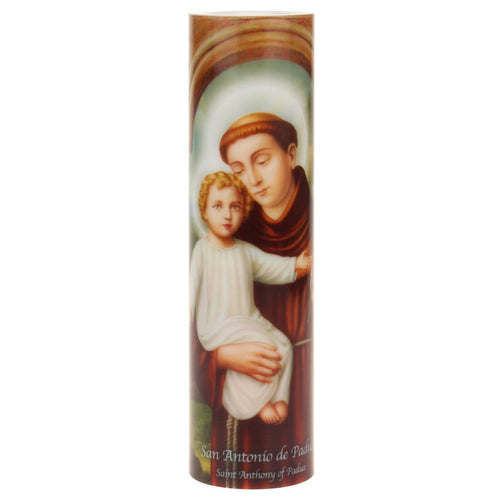 Stonebriar flameless LED religious devotional candle with automatic timer