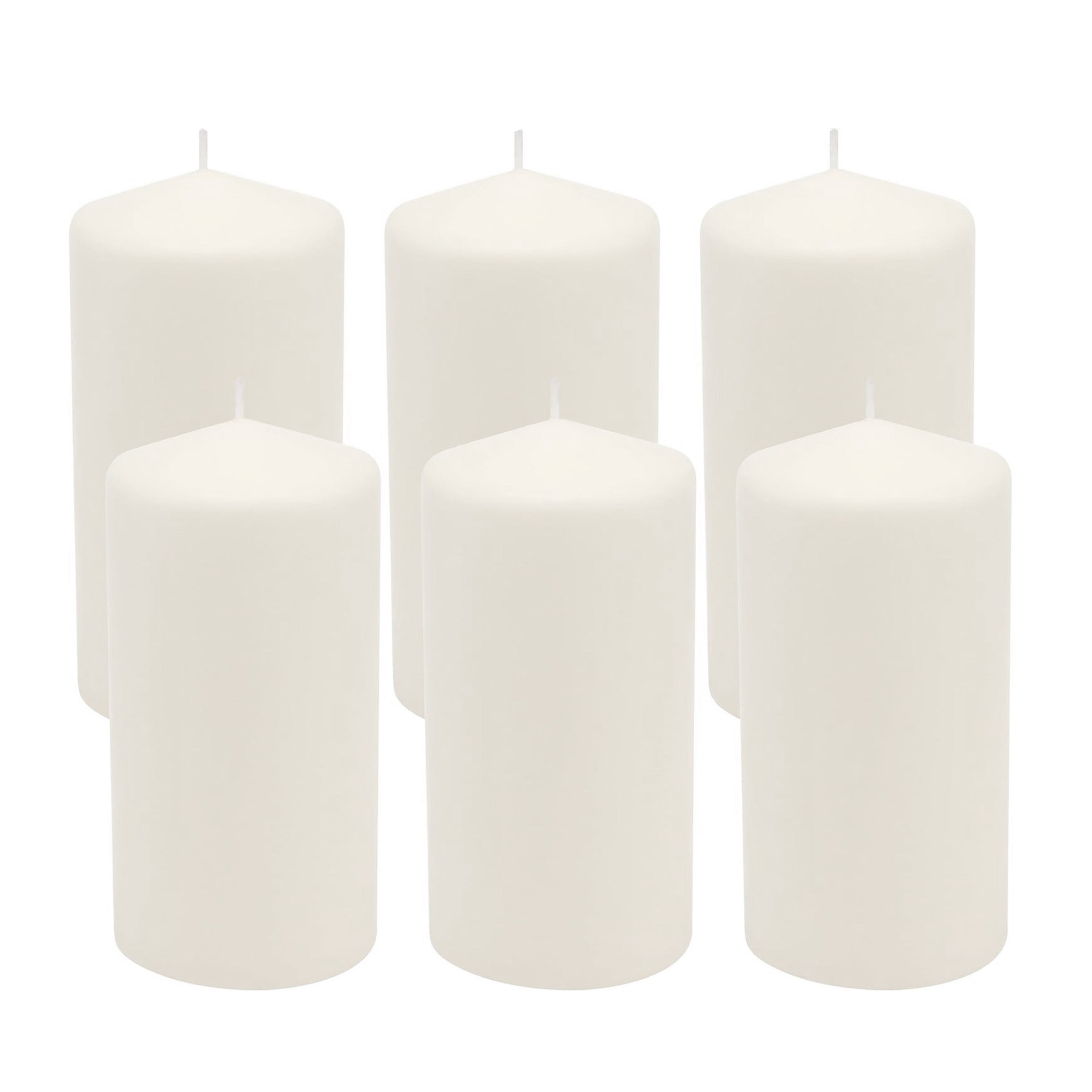Stonebriar Unscented White Tall Pillar Candles, 65 Hour Burning Candle Pillars, Perfect for Decor, Weddings, Emergencies 3' X 6', 6 count