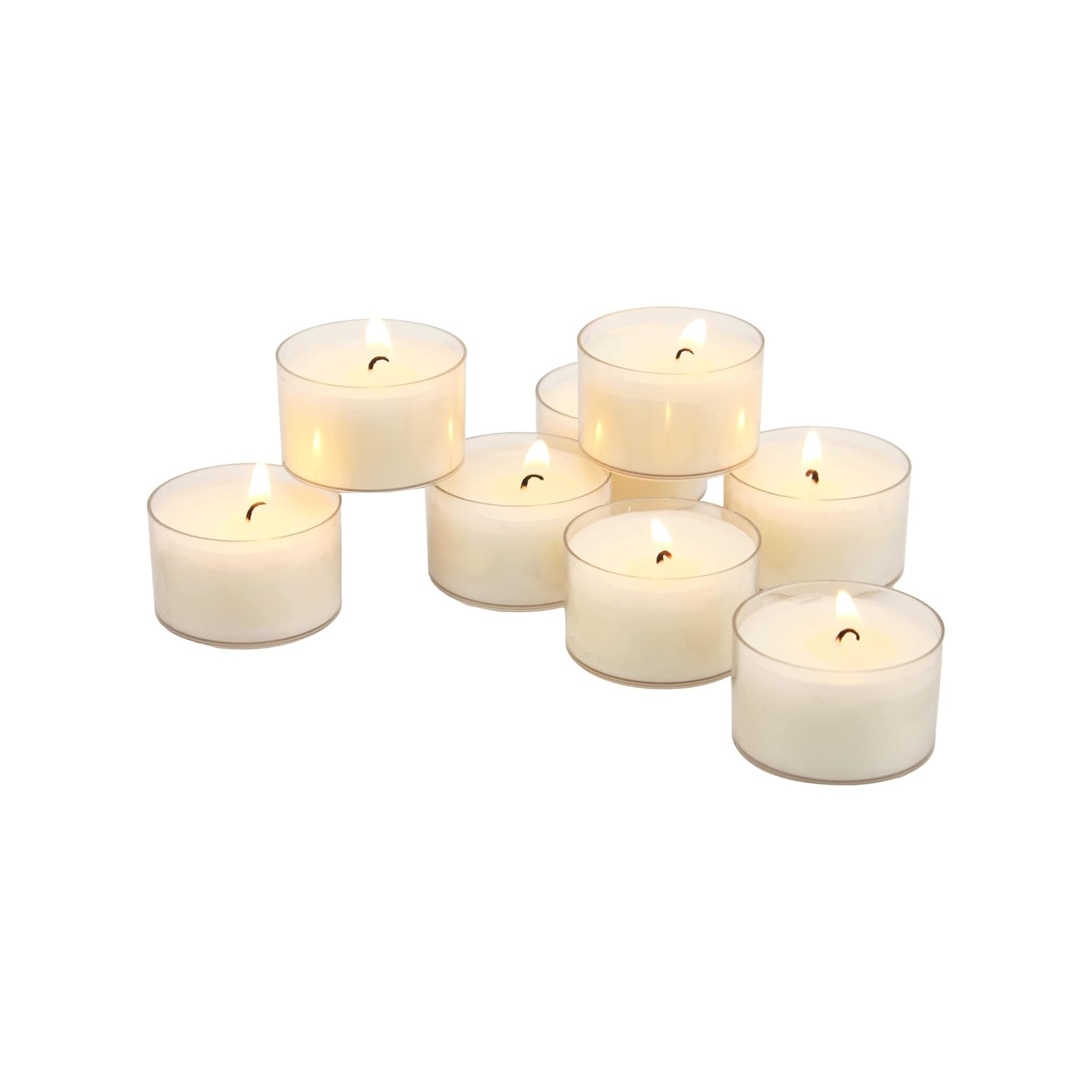 Stonebriar 96-pack unscented clear-cup tea light candles, 8-hour burn time
