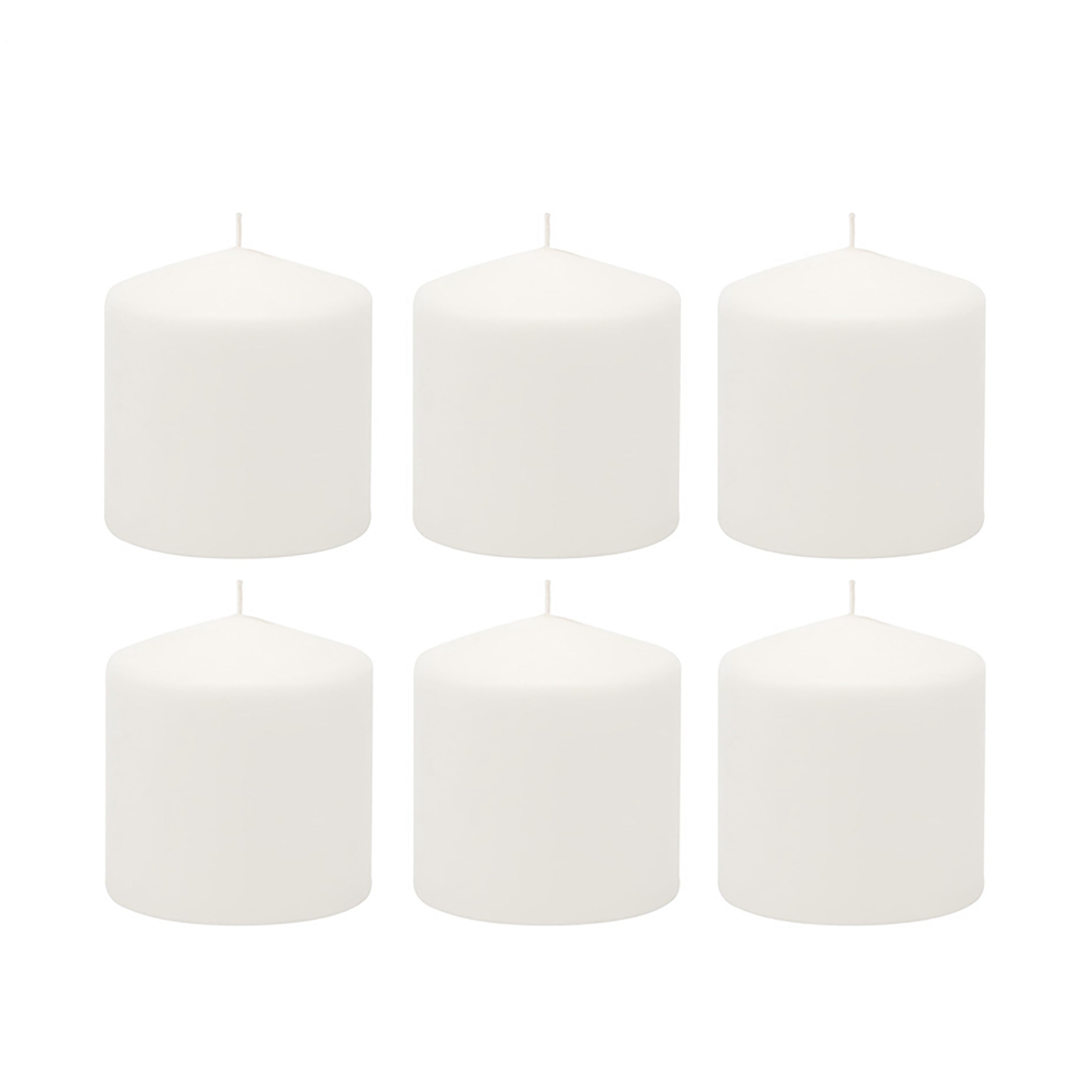 Stonebriar Unscented White Tall Pillar Candles, 18 Hour Burning Candle Pillars, Perfect for Decor, Weddings, Emergencies 3' X 3', 6 count