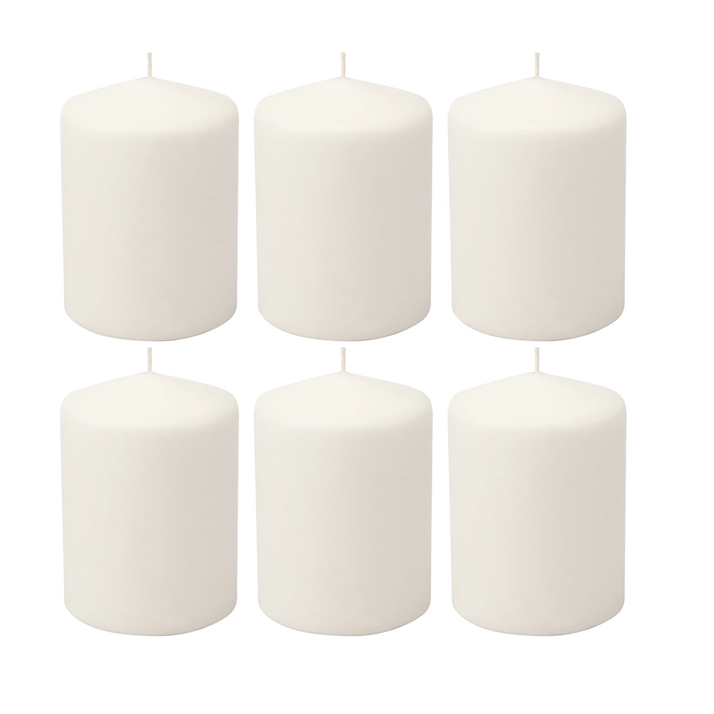Stonebriar Unscented White Tall Pillar Candles, 35 Hour Burning Candle Pillars, Perfect for Decor, Weddings, Emergencies 3' X 4', 6 count