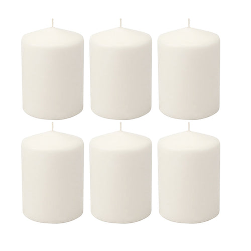 Stonebriar Unscented White Tall Pillar Candles, 35 Hour Burning Candle Pillars, Perfect for Decor, Weddings, Emergencies 3' X 4', 6 count