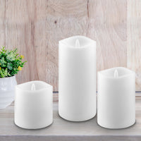 3-Pack Real Wax Assorted Size Flameless LED Pillar Candles with Remote and Timer