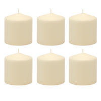 3 x 3 Unscented Ivory Pillar Candles, Set of 6