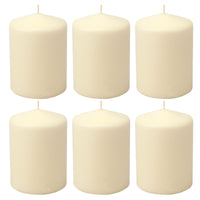 3 x 4 Unscented Ivory Pillar Candles, Set of 6