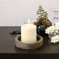 3 x 4 Unscented Ivory Pillar Candles, Set of 6