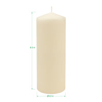 3 x 8 Unscented Ivory Pillar Candles, Set of 6