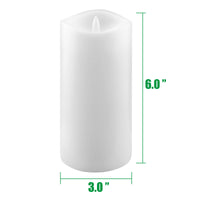 6-Pack Real Wax 3x6 Flameless LED Pillar Candles with Remote and Timer