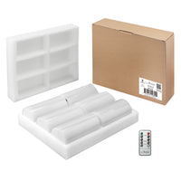 6-Pack Real Wax 3x6 Flameless LED Pillar Candles with Remote and Timer