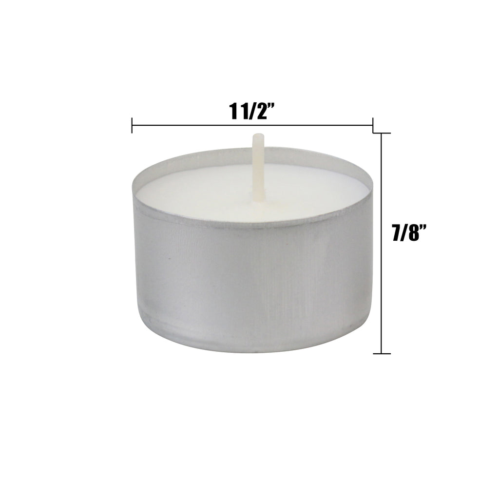 Stonebriar 6-7 Hour Long Burning Unscented Clear Cup Tea Light Candles, 96 Pack, White