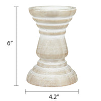 Medium White Beach House Pillar Candle Holder