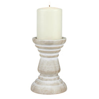 Medium White Beach House Pillar Candle Holder