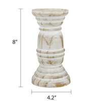 Large White Beach House Pillar Candle Holder