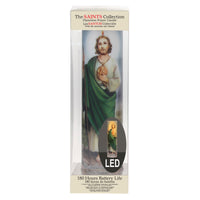 St. Jude Flickering LED Prayer Candle with Automatic Timer