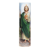 St. Jude Flickering LED Prayer Candle with Automatic Timer