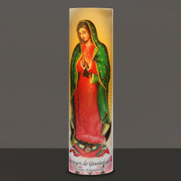 Virgin of Guadalupe Flameless LED Prayer Candle with Timer