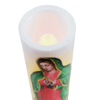 Virgin of Guadalupe Flameless LED Prayer Candle with Timer