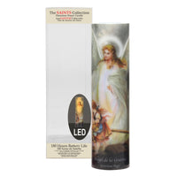 Guardian Angel Flickering LED Prayer Candle with Automatic Timer