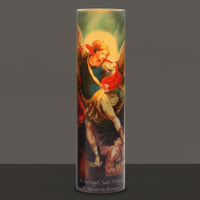 St. Michael Flickering LED Prayer Candle with Timer