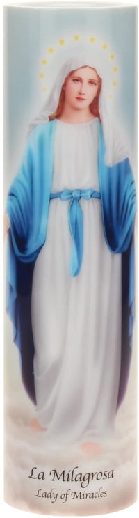 Lady of Miracles Flickering LED Prayer Candle with Timer