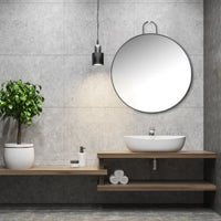 Extra Large Black Metal Hanging Wall Mirror
