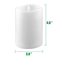 6 Pack Real Wax 3x4 Flameless LED Pillar Candles with Remote and Timer