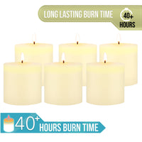 Unscented 3" x 3" 1-Wick Ivory Pillar Candles, 6 Pack, White