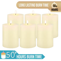 Stonebriar Unscented 3" x 4" 1-Wick Ivory Pillar Candles, 6 Pack