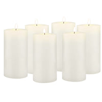 Stonebriar Unscented 3" x 6" 1-Wick White Pillar Candles, 6 Pack