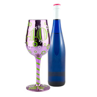 Top Shelf “Cheers to 40 Years” Decorative Metallic Birthday Wine Glass