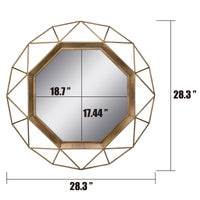Antique Gold Geometric Mirror - 30 Inch