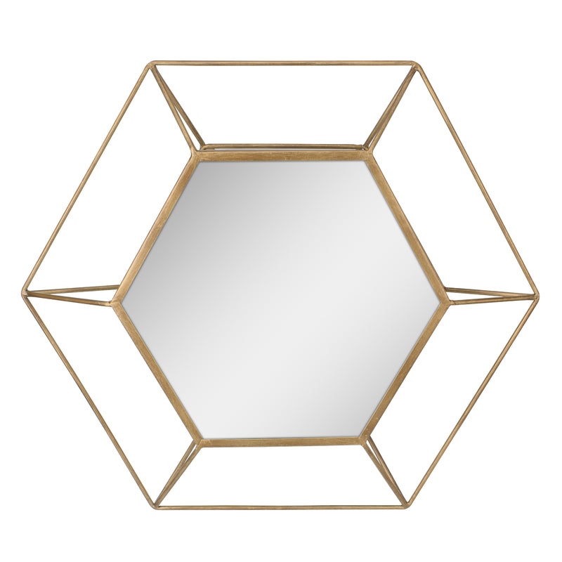 Gold Hexagon Metal Mirror - 24 Inch