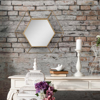 Gold Hexagon Metal Mirror - 24 Inch