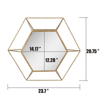 Gold Hexagon Metal Mirror - 24 Inch