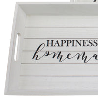 "Happiness is Homemade" White Wood Serving Trays | Stonebriar Collection