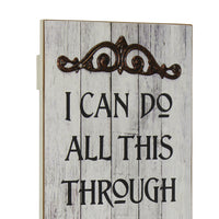 23" Worn White Phillipians 4:13 Wall Art