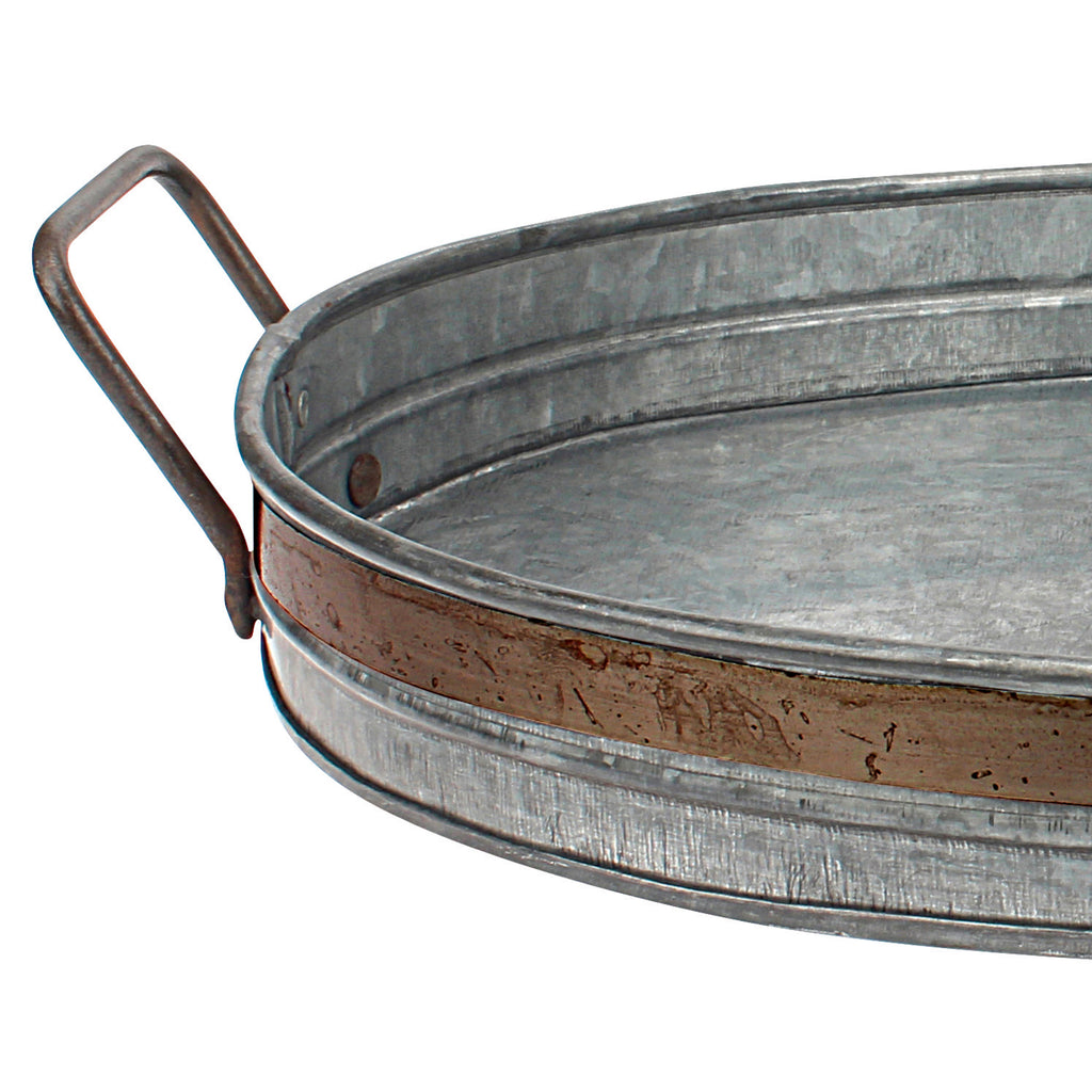 Aged Galvanized Metal Container with Rust Trim Detail