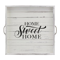 "Home Sweet Home" Rustic White Wood Serving Tray | Stonebriar Collection