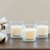 Stonebriar 48-Pack Unscented Long Burning Clear Glass Ivory Wax Filled Votive Candles