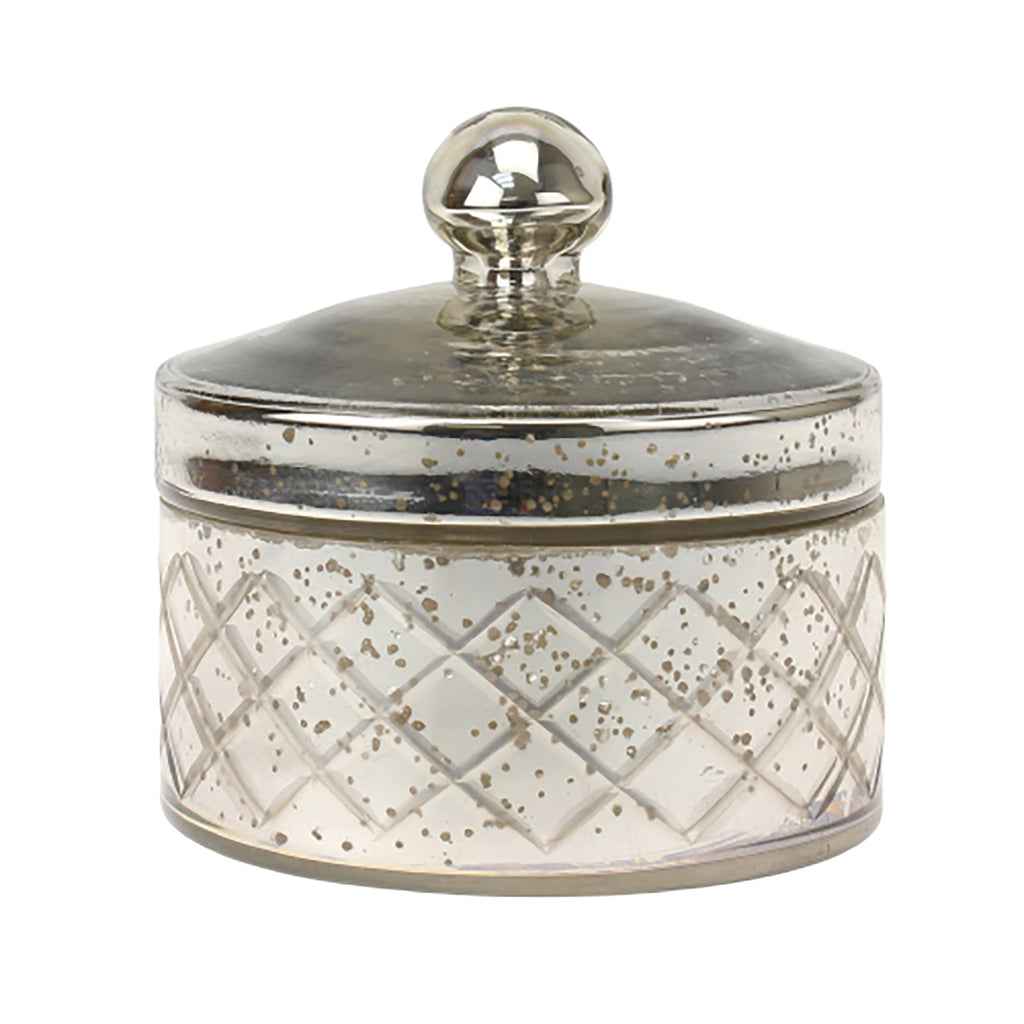 Stonebriar Collection Large Fluted Glass Canister with Decorative Lid 