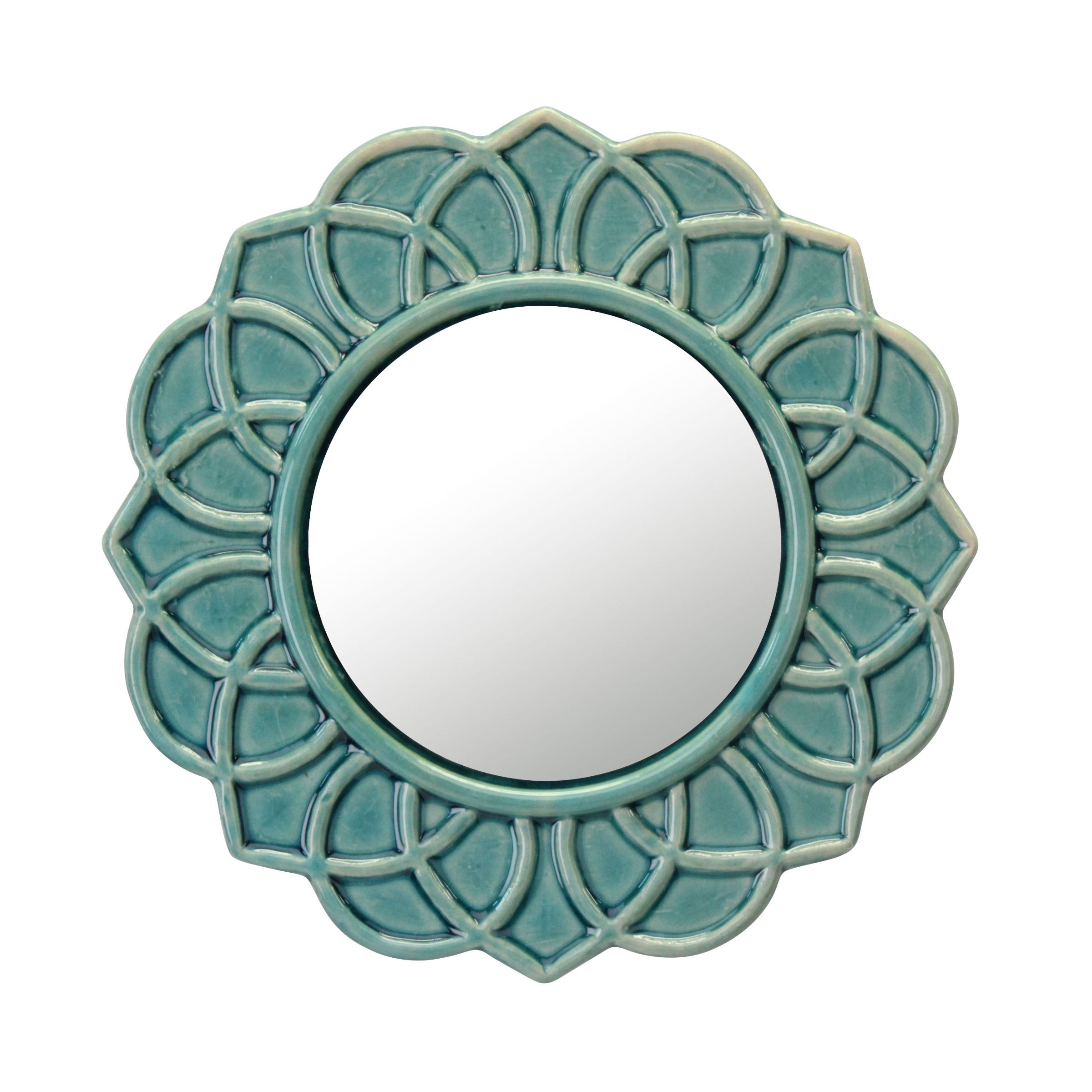 Turqoise Modern Ceramic Mirror | Stonebriar Collection