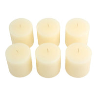 Unscented 3" x 3" 1-Wick Ivory Pillar Candles, 6 Pack, White
