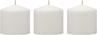 Stonebriar 3 Pack Tall 3 x 3 Inch 18 Hour Long Burning Unscented White Wax Pillar Candles