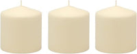 Stonebriar Unscented Pillar Candles – 18 Hour Burn Time, Long-Lasting Wax Candles for Weddings, Holidays, Home Décor & Special Events, Pack of 3, Ivory, 3" x 3" (WS)
