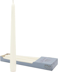 Stonebriar Tall 10" White Unscented 4 Pack Taper Candles