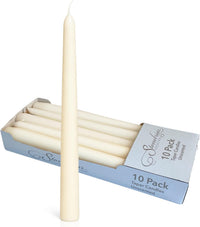 Stonebriar Tall 10" Ivory Unscented 10 Pack Taper Candles