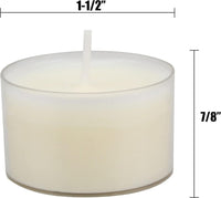 Stonebriar Bulk 192 Pack Unscented Smokeless Long Burning Clear Cup Tea Light Candles with 8 Hour Extended Burn Time
